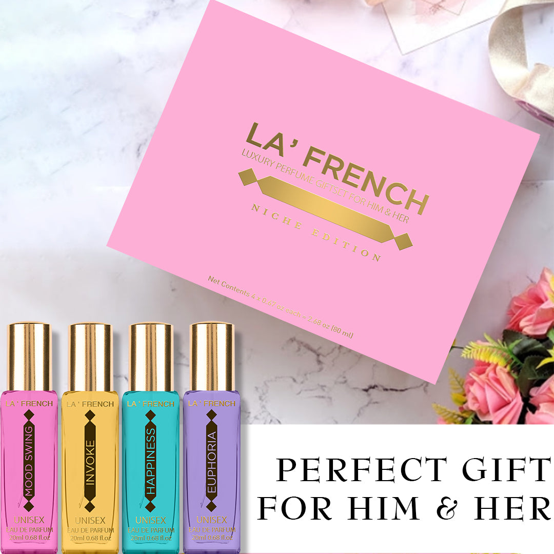 Niche Edition Luxury Perfume Gift Set 4x20 ML | Euphoria | Mood Swing Happiness Invoke Unisex Gift Set