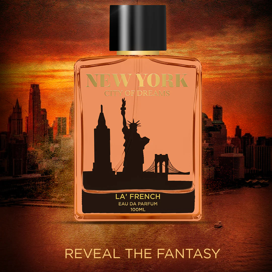 La French New York Eau De Parfum 100ml – Unisex Long Lasting Perfume | Fresh Spicy Aqua Premium Fragrance for Men & Women