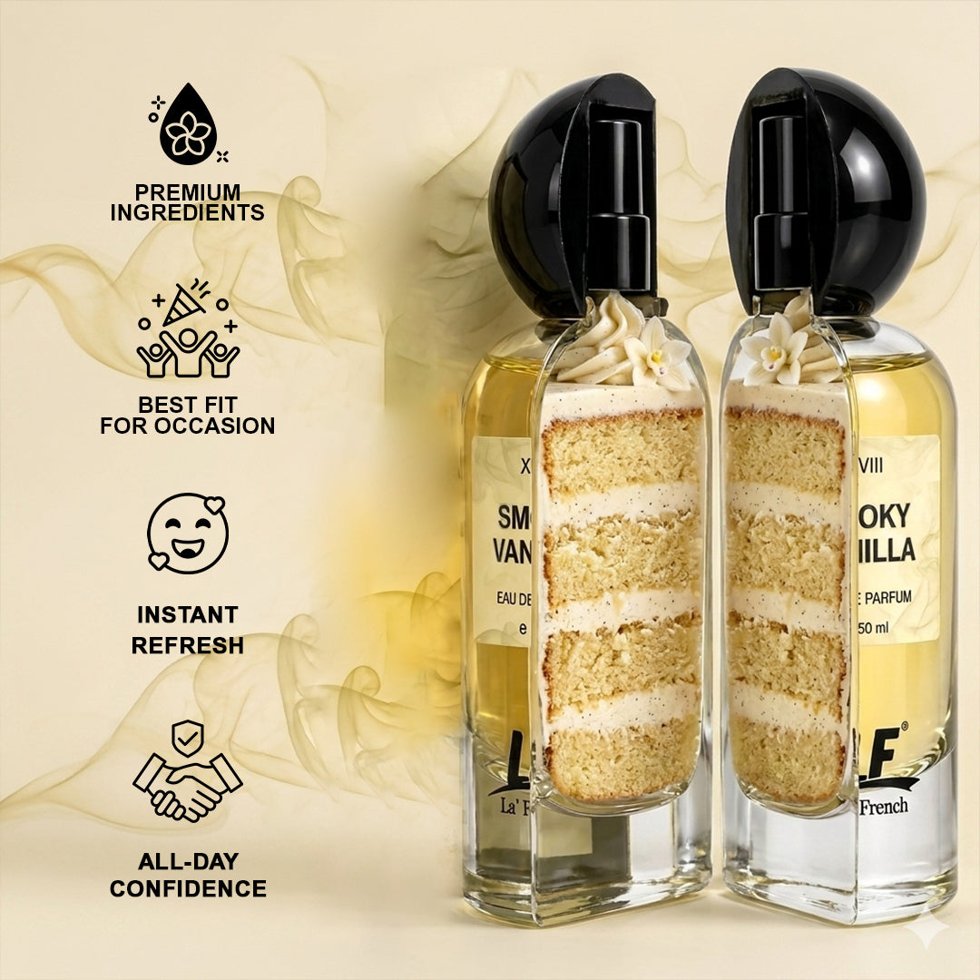 La French Smoky Vanilla Unisex Perfume 50ml | Long Lasting Warm Vanilla & Smoky Fragrance | Premium Eau De Parfum for Men & Women | Rich Sweet Scent