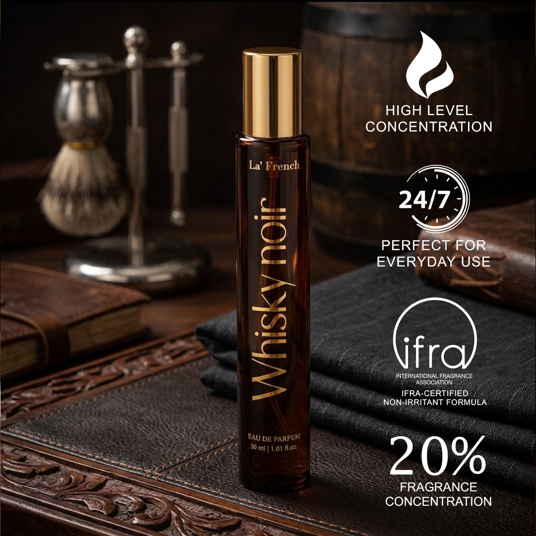 La French Whisky Noir Eau De Parfum 30ml | Premium Long-Lasting Bold Woody Perfume for Men