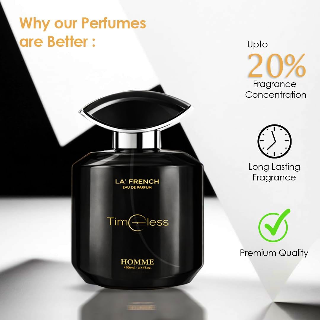 La French Timeless Perfume for Men 100ml | Long Lasting Woody Aromatic Fragrance | Premium Eau De Parfum for Men | Classic & Masculine Scent