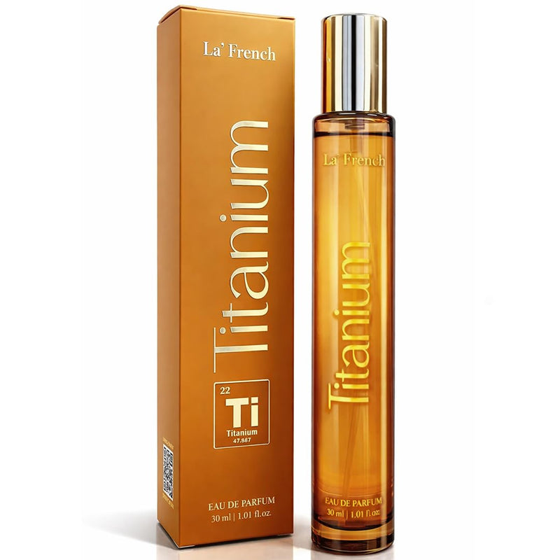 La French Titanium Perfume 30ml | Long Lasting Fresh Metallic Woody Fragrance for Men| Strong & Modern Signature Scent