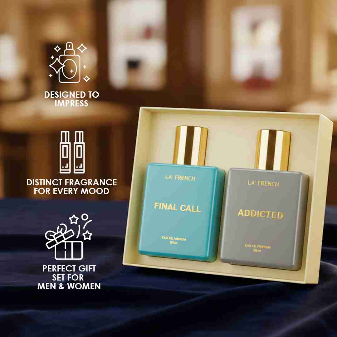 La French Final Call & Addicted Unisex Luxury Perfume Gift Set 50ml X 2 Pcs