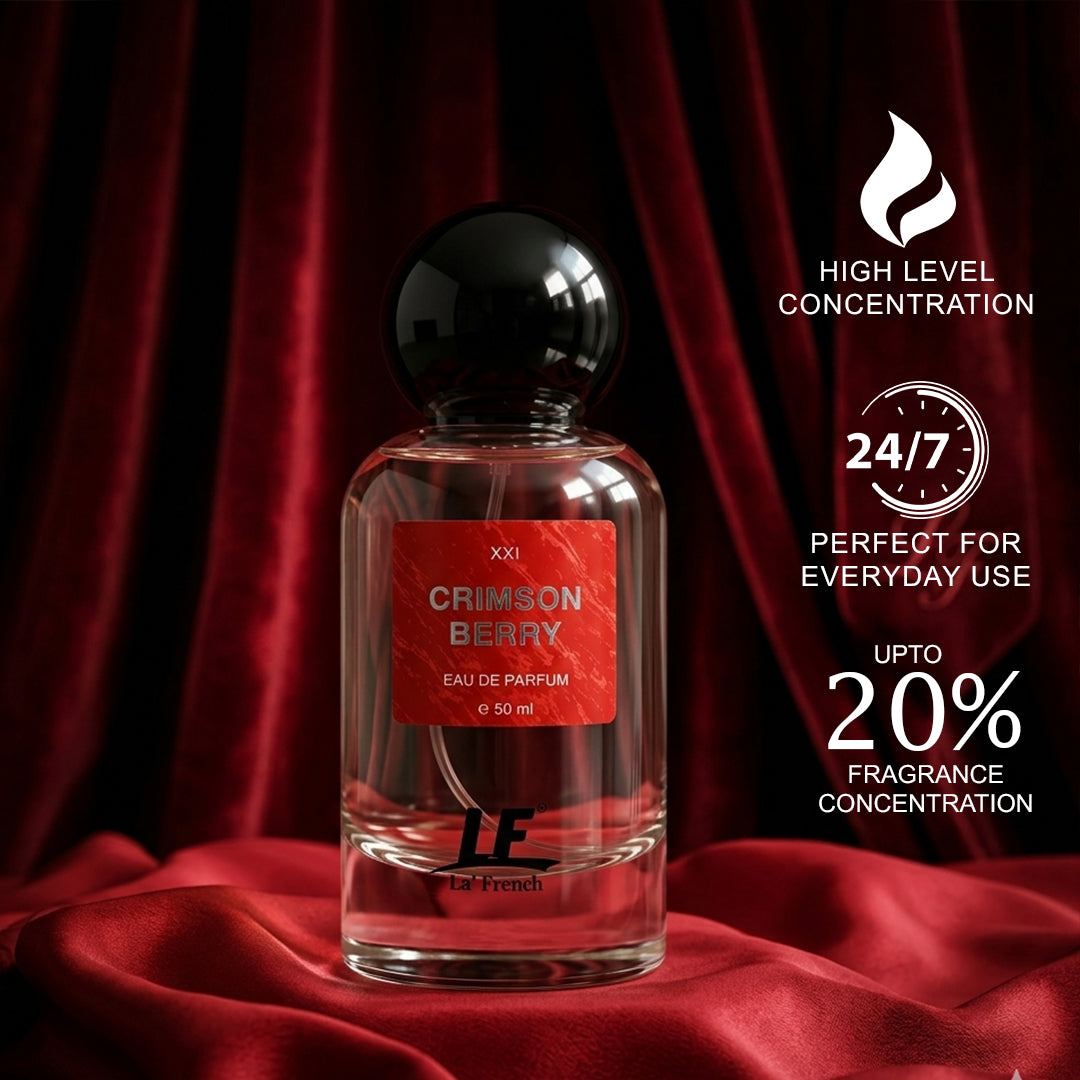 La French Crimson Berry Unisex Perfume 50ml | Long Lasting Fruity Berry Fragrance
