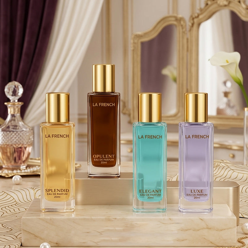 Elegant Perfume Gift Set for Him & Her, 4x20ml -Splendid | Opulent | Elegant | Luxe