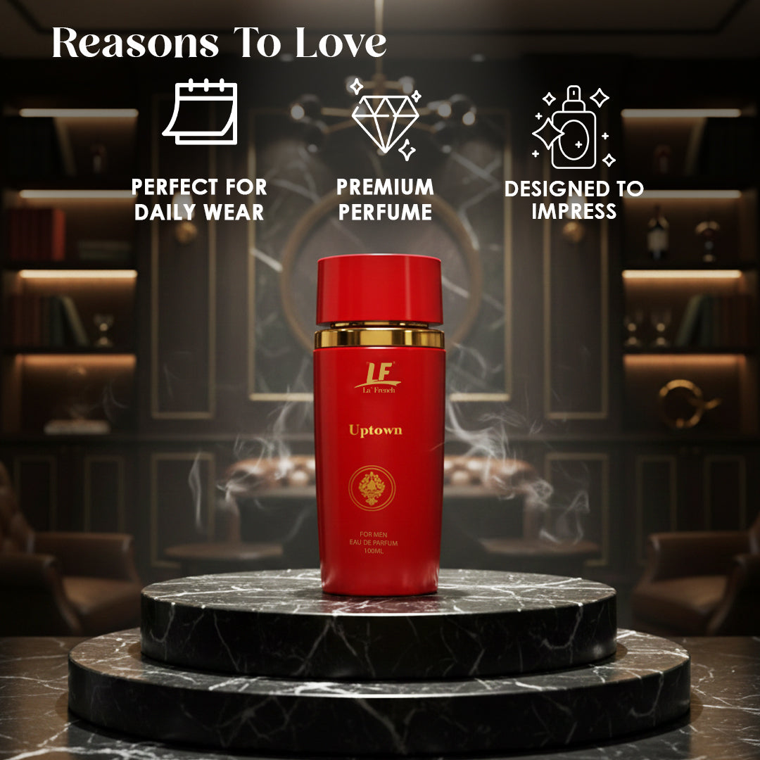 La French Uptown Premium Perfume for Men 100ml – Long Lasting Luxury Fragrance for Men with Bold, Strong & Masculine Scent for Office, Party & Special Occasions
