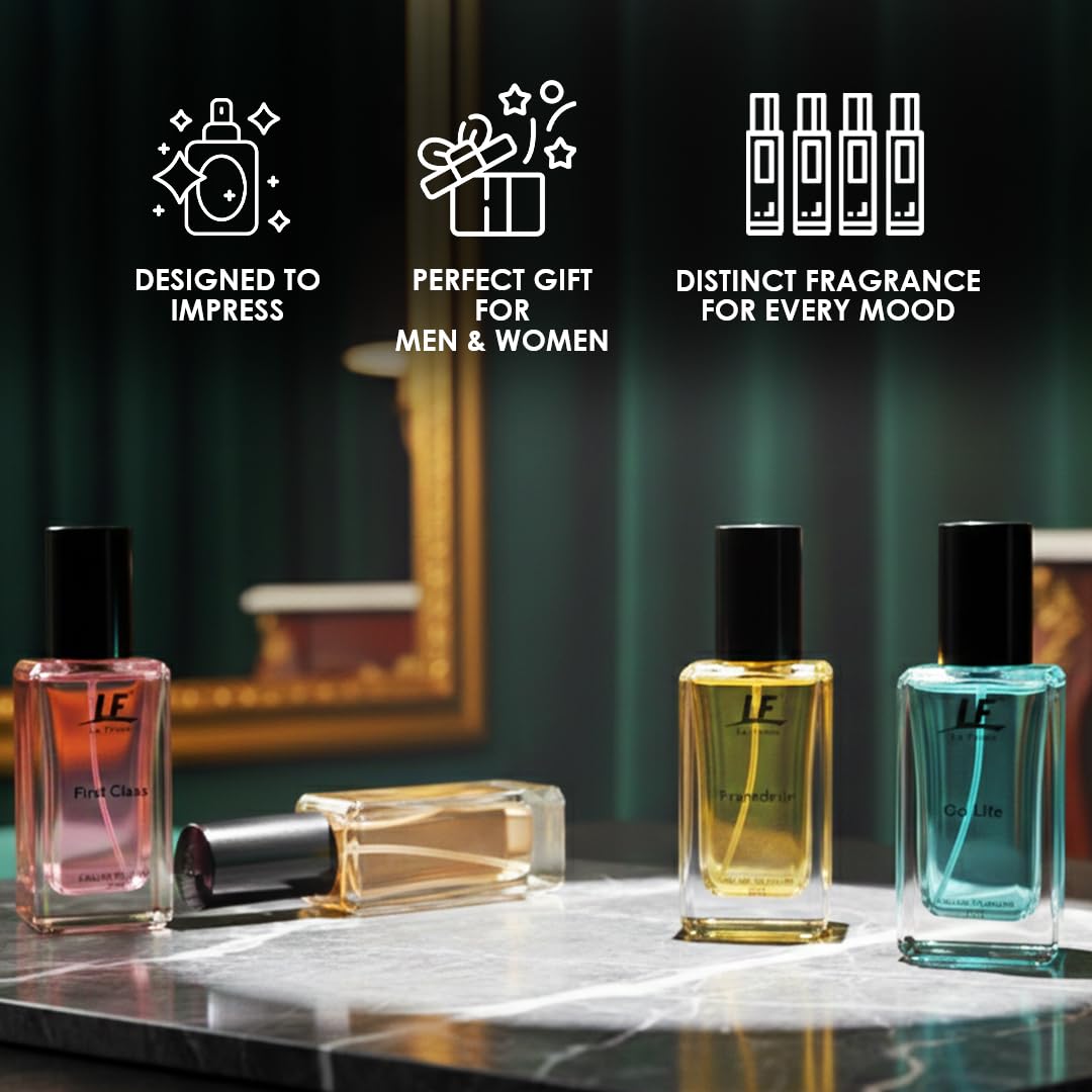 La French Marvellous Perfume Collection Gift Set – 4 × 20ml (80ml) | Long-Lasting Unisex Fragrance Set | Premium Perfumes for Men & Women | Ideal Gift for All Occasions