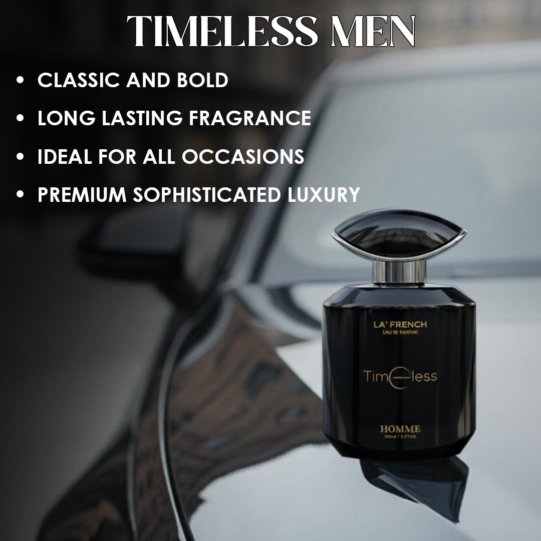 La French Timeless Perfume for Men 100ml | Long Lasting Woody Aromatic Fragrance | Premium Eau De Parfum for Men | Classic & Masculine Scent