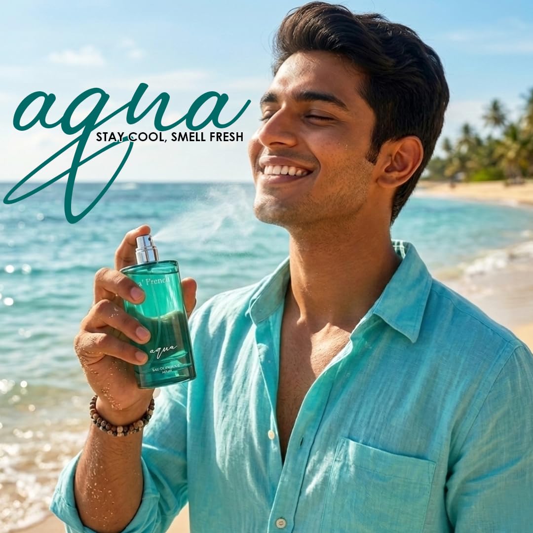 La French Aqua Perfume for Men & Women 100ml | Long Lasting Fresh Aquatic Fragrance | Premium Unisex Eau De Parfum | Clean & Refreshing Daily Wear Scent