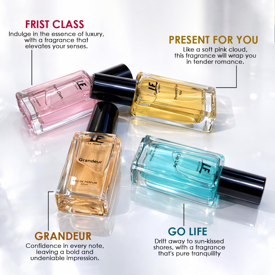 La French Marvellous Perfume Collection Gift Set – 4 × 20ml (80ml) | Long-Lasting Unisex Fragrance Set | Premium Perfumes for Men & Women | Ideal Gift for All Occasions