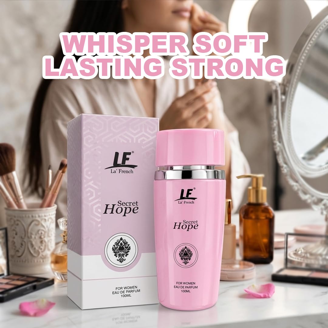 Secret Hope Eau De Parfum 100ml  – Sweet Floral Rose & Earthy Long-Lasting Perfume for Women