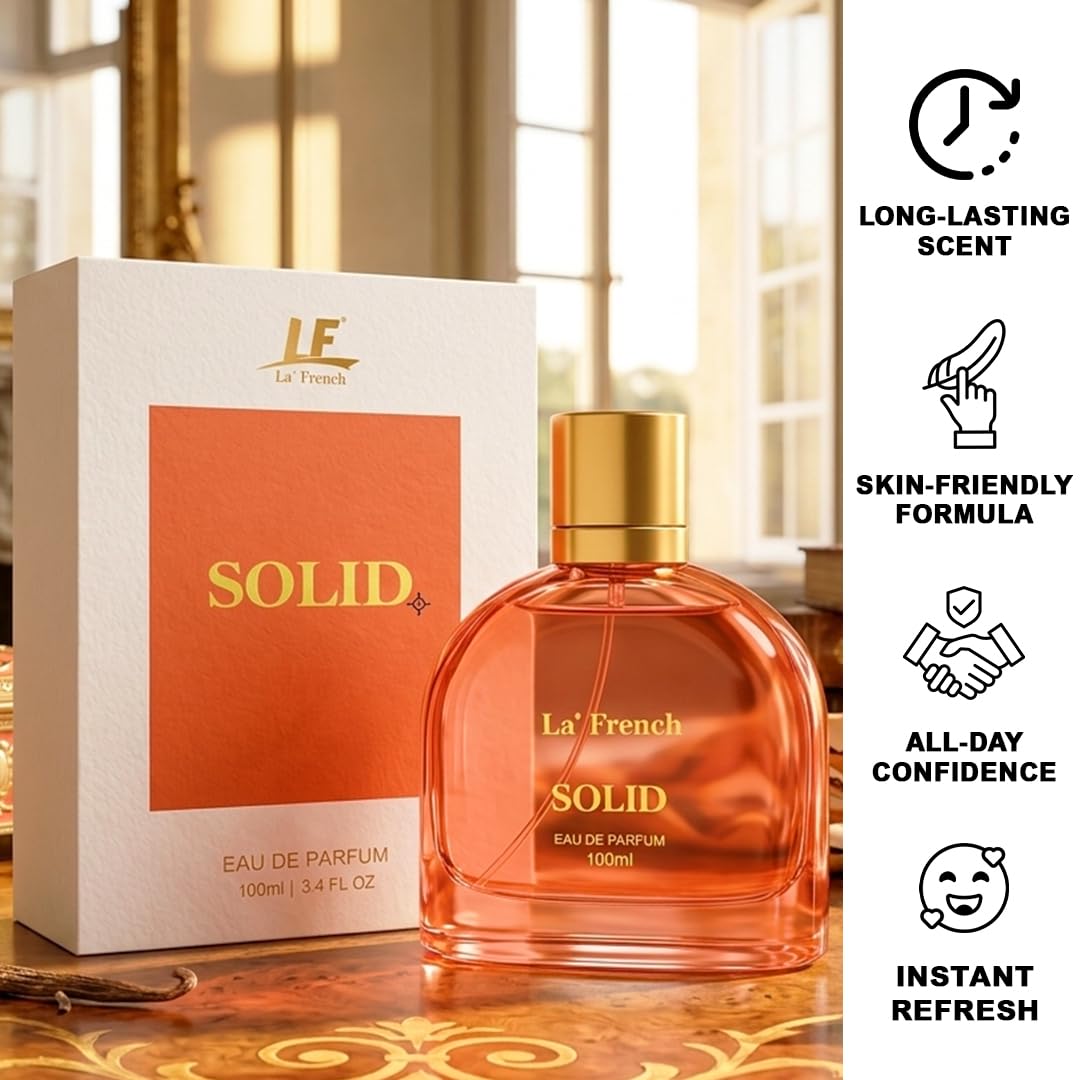 La French Solid Unisex Perfume 100ml – Long Lasting Eau De Parfum | Warm Woody Floral Luxury Fragrance for Men & Women