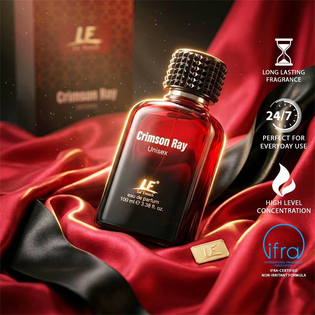 La French Crimson Ray Unisex Perfume 100ml | Long Lasting Premium EDP for Men & Women