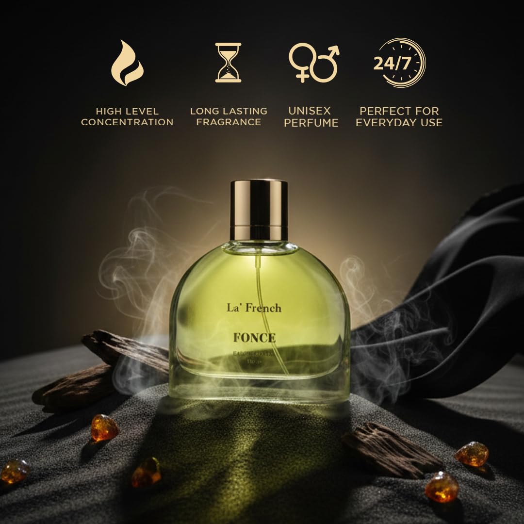 La French Fonce Unisex Perfume 100ml – Long Lasting Premium Fragrance Spray for Men & Women | Strong, Bold & Luxury Scent | Ideal for Office, Parties & Special Occasions