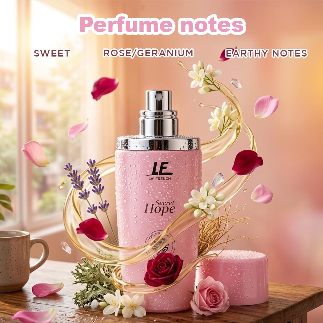 Secret Hope Eau De Parfum 100ml  – Sweet Floral Rose & Earthy Long-Lasting Perfume for Women