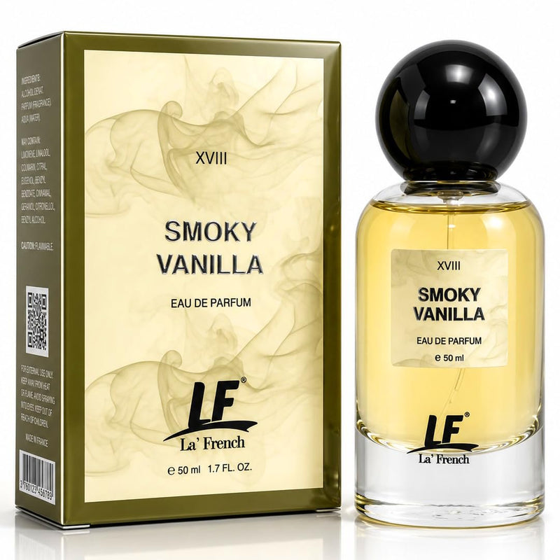 La French Smoky Vanilla Unisex Perfume 50ml | Long Lasting Warm Vanilla & Smoky Fragrance | Premium Eau De Parfum for Men & Women | Rich Sweet Scent