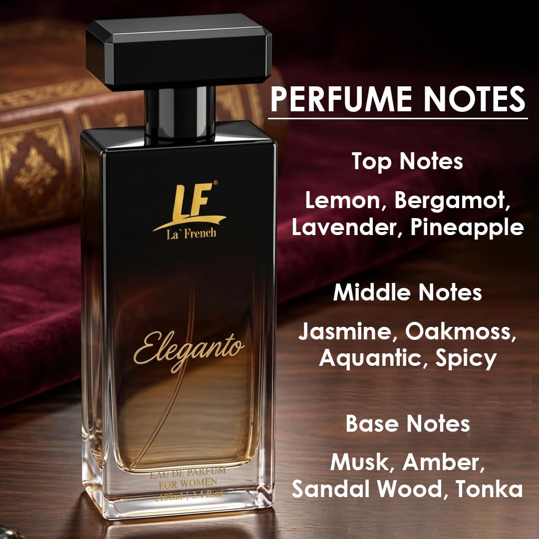 La French Eleganto Perfume for Women- 100ml | Premium Eau De Parfum | Long Lasting Fresh Floral Fragrance | Ideal for Special Occasions | Luxury Scent for Her
