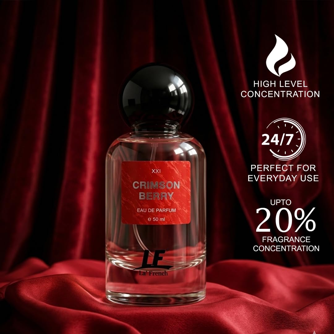 La French Crimson Berry Unisex Perfume 50ml | Long Lasting Fruity Berry Fragrance
