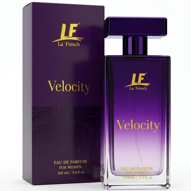 La French Velocity Perfume for Women 100ml – Long Lasting Eau De Parfum | Fresh Floral Bergamot Amber Sandalwood Fragrance