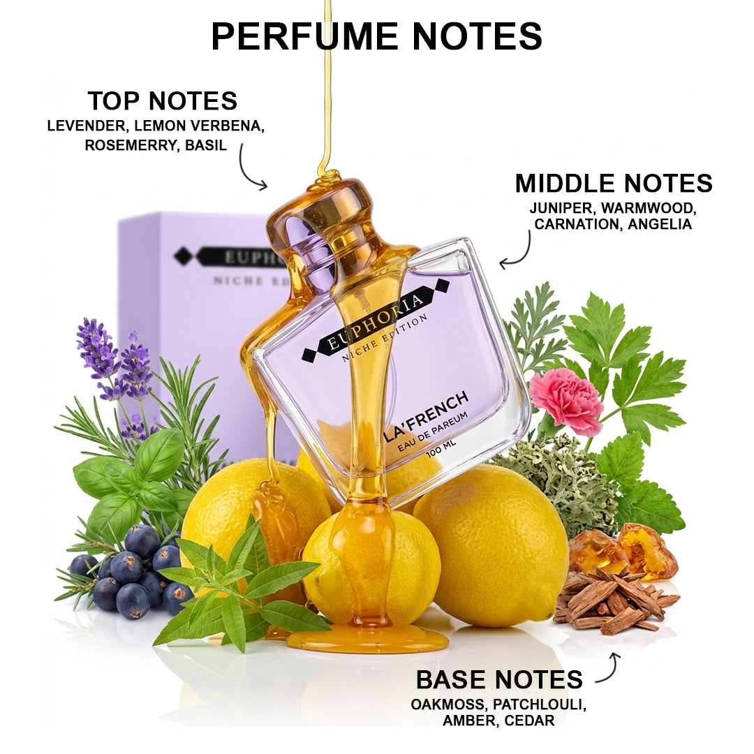 La French Euphoria Perfume for Men & Women 100ml | Long Lasting Sweet Floral Fruity Fragrance | Premium Unisex Eau De Parfum | Energetic & Addictive Scent