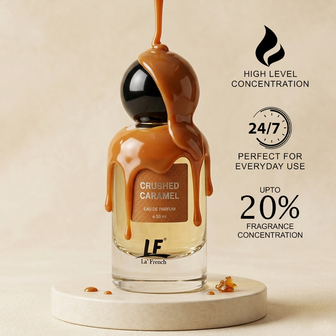 La French Crushed Caramel Unisex Perfume 50ml | Long Lasting Sweet Caramel Fragrance | Premium Eau De Parfum for Men & Women