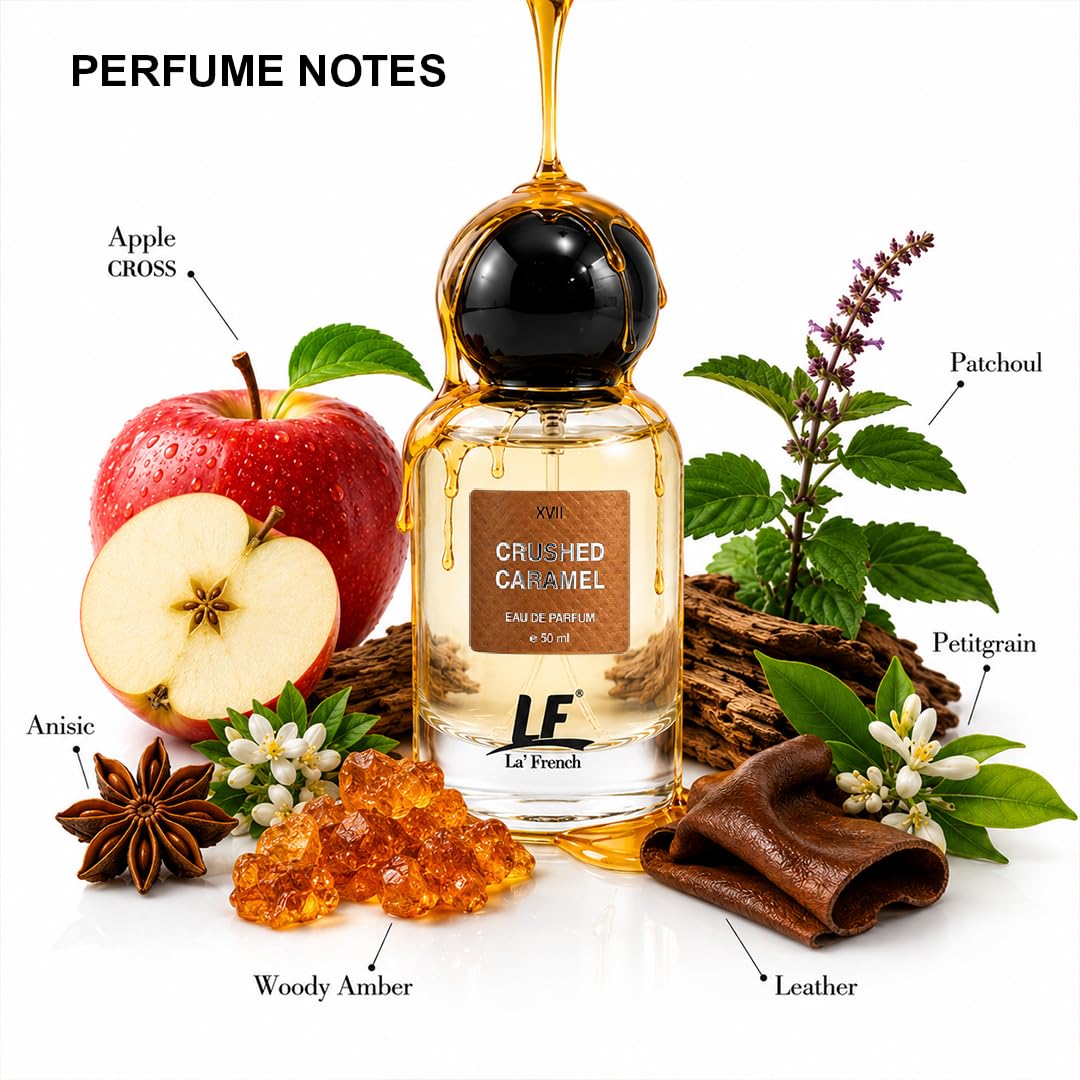 La French Crushed Caramel Unisex Perfume 50ml | Long Lasting Sweet Caramel Fragrance | Premium Eau De Parfum for Men & Women