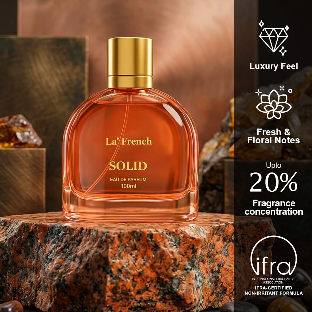 La French Solid Unisex Perfume 100ml – Long Lasting Eau De Parfum | Warm Woody Floral Luxury Fragrance for Men & Women