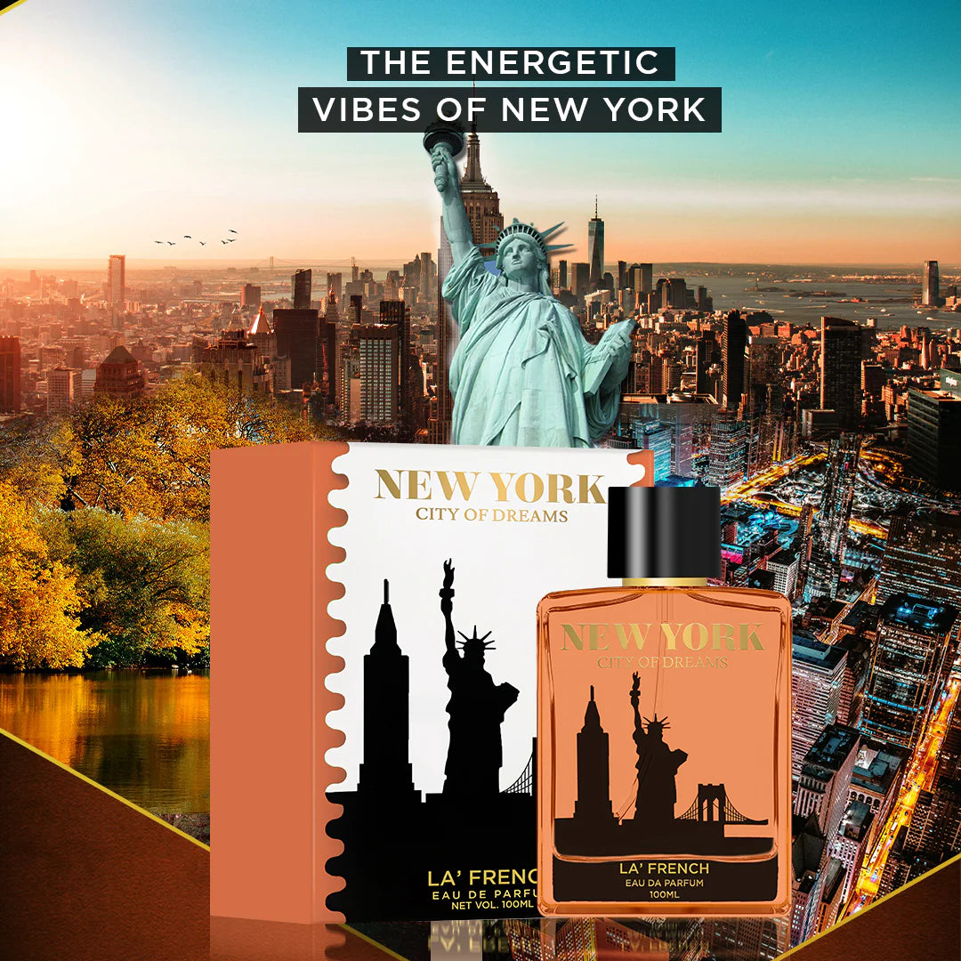 La French New York Eau De Parfum 100ml – Unisex Long Lasting Perfume | Fresh Spicy Aqua Premium Fragrance for Men & Women