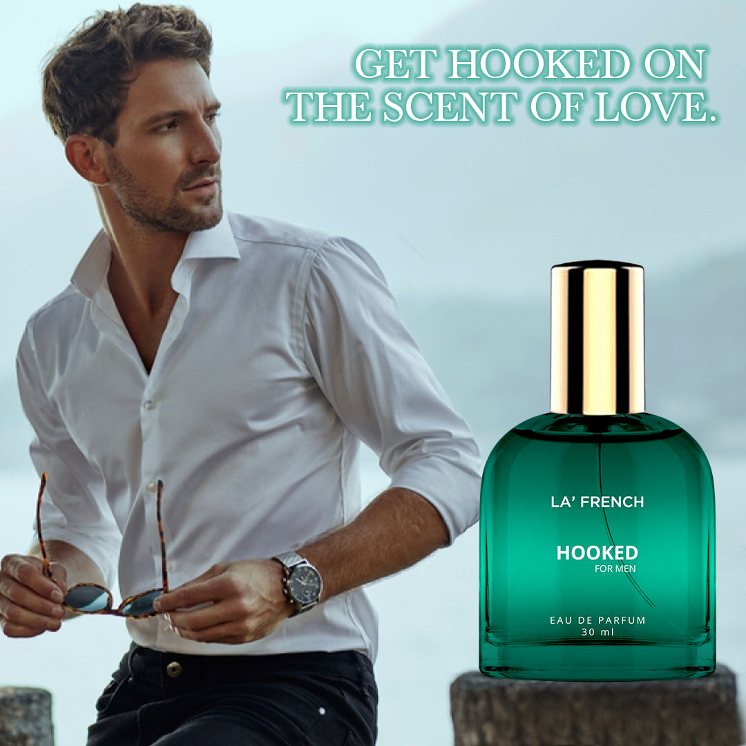 Hooked Perfume for Men 30ml | Intoxicating Fragrance with 18% Perfume Concentration | Eau De Parfum | Premium Luxury Long Lasting Fragrance Spray | Signature Scent | Date night fragrance | Ideal gift for Men