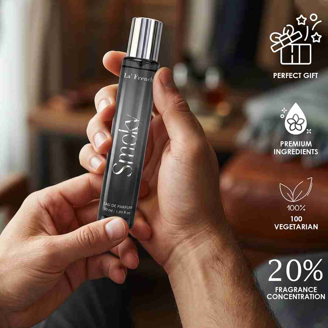 La French Smoky Perfume 30ml | Long Lasting Smoky Woody Spicy Fragrance for Men  Dark & Intense Signature Scent