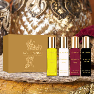 Oudh Perfume Gift Set 4x20ml - Adventure Oud | Romance Oud | Al Hisan | Oud Woody - hover