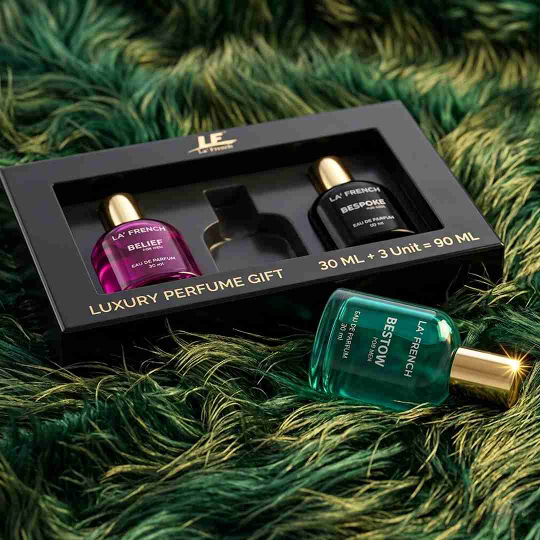 La French Man Perfume Gift Set 3 x 30 ml for Men | with Belief Bestow Bespoke Perfume | Woody, Citrusy Long Lasting EDP Fragrance Scent Best Gift Hamper Set for Men
