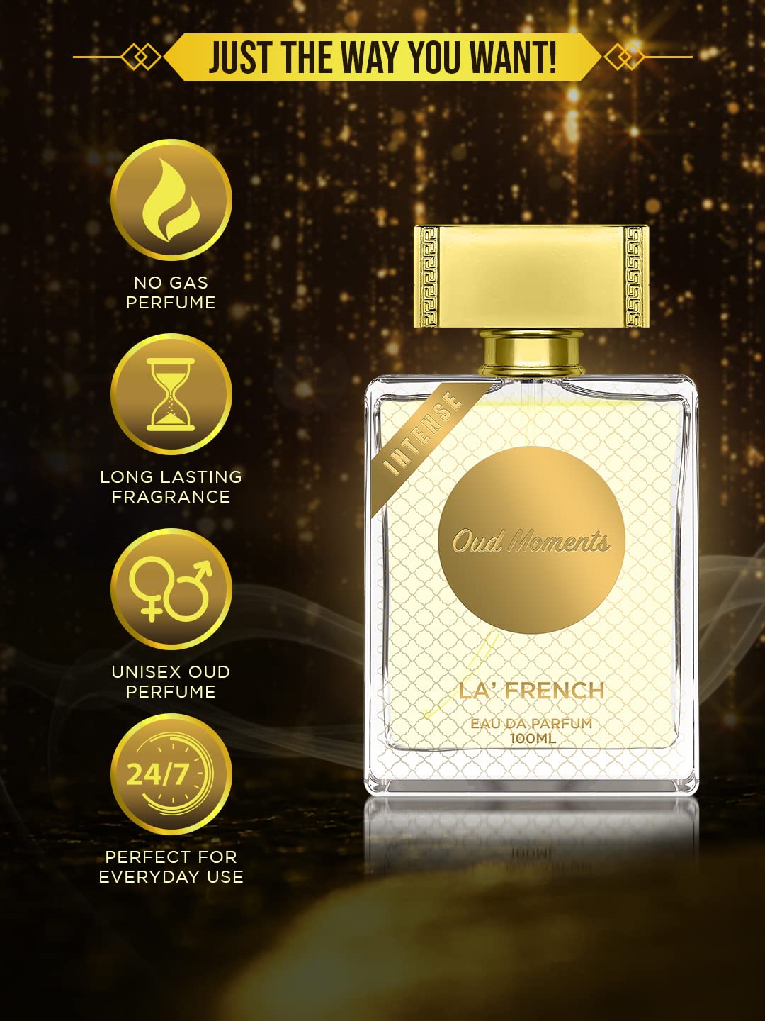 Oud Moment Luxury Perfume for Men & Women | 100ml Long Lasting Oud Fragrance | Warm, Woody & Sophisticated Scent