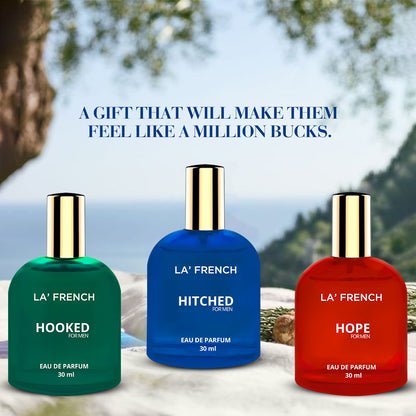 Perfume Gift Set 3x30 ML for Men Hitched Hooked & Hope Impact Perfume |