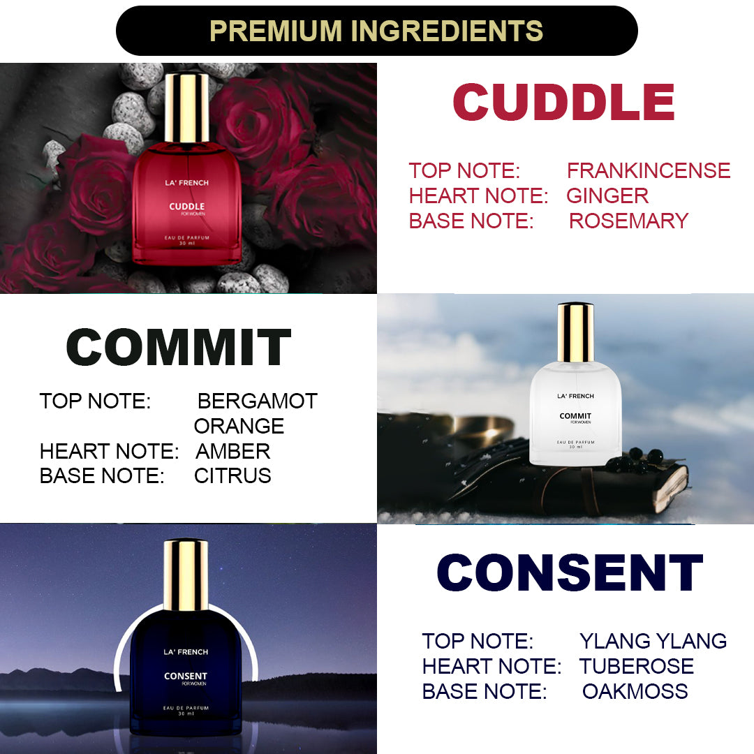 Buy Perfume Gift Set for Women 3x30 ML Cuddle Commit & Consent Perfume  Scent Perfect Gift for Every Occassion – La French