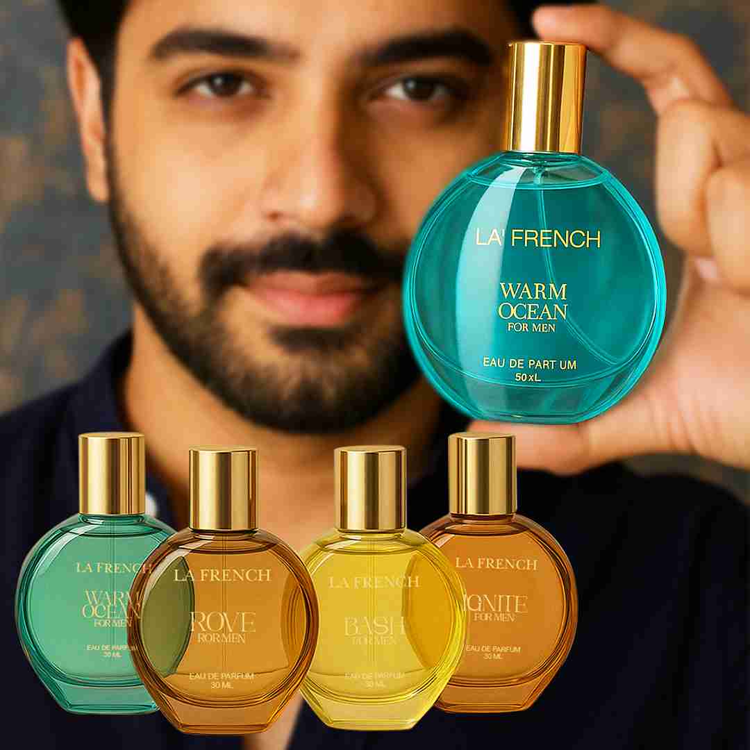 La French Luxury Perfume Gift Set for Men 4x30ml - Ignite | Warm Ocean | Rove | Bash