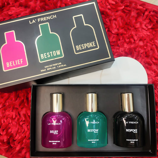 Luxury Perfume Gift Set for Men 3x30 ML Belief Bestow & Bespoke Perfume