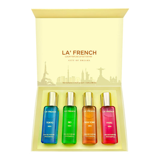 La' French City of Dream Luxury Perfume Gift For Men Set 4x20 ML